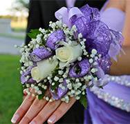 prom, dance, corsage, boutonniere, bouquets, hand, held, handheld, arm